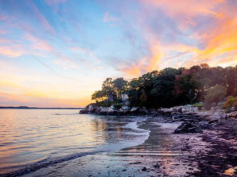 Sunset over Endicott College Beach