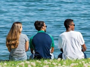 Endicott Students by the Water