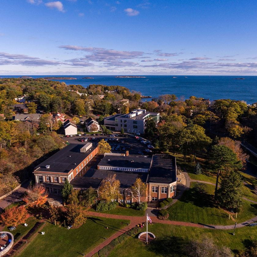 an aerial view of the campus