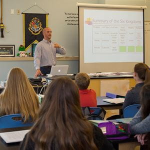 student having student teaching opportunity in a classroom