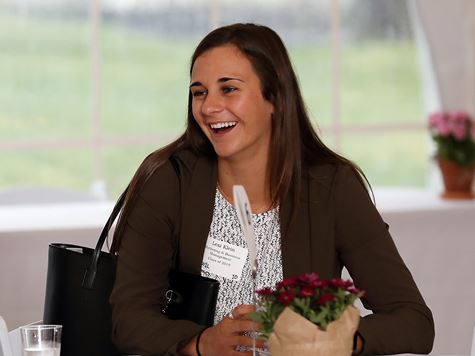 marketing student at event