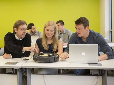 Students attending engineering class