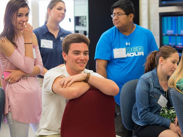 New communications students at Endicott College orientation