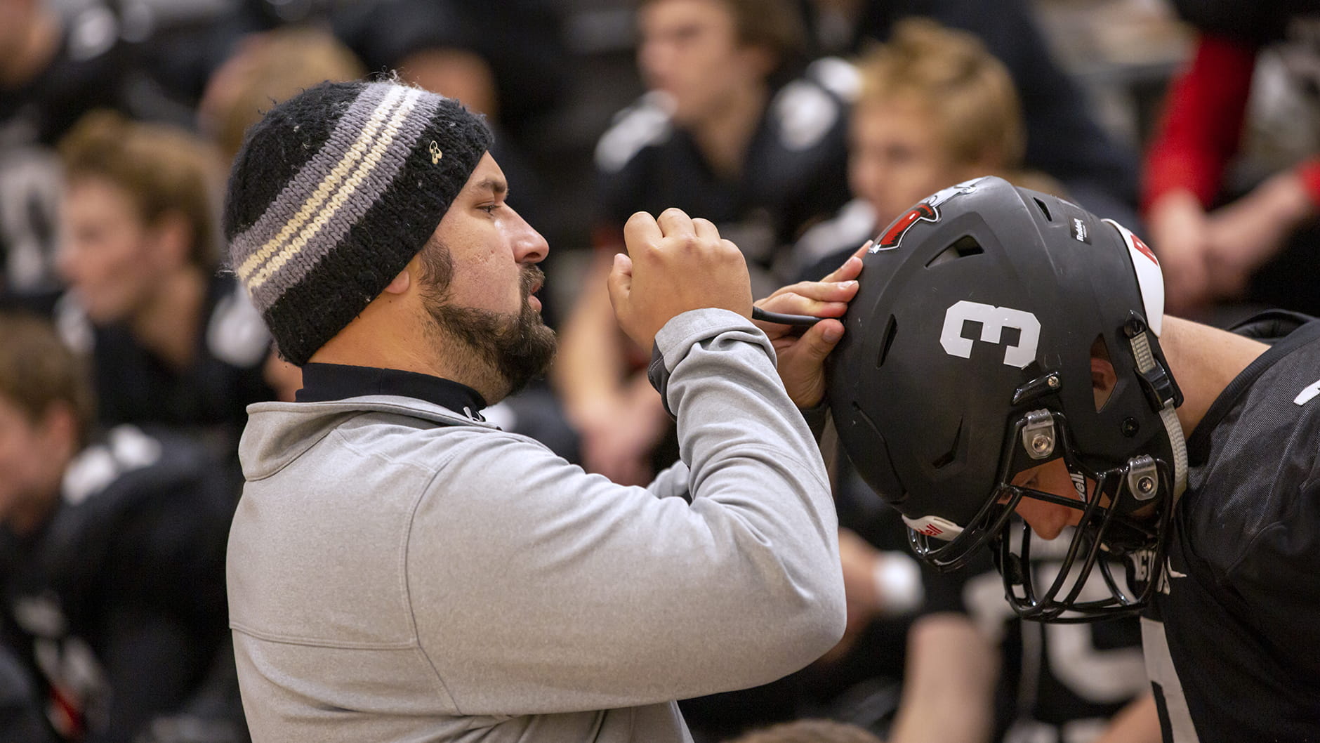 Endicott Athletic Training - Football helmet repair