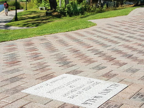 alumni donation brick walk way