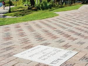 alumni donation brick walk way