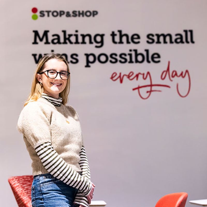 Emma Sibson at Stop & Shop for her senior internship
