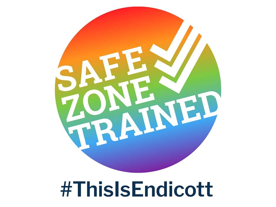 Safe Zone Trained Sticker and #ThisIsEndicott 