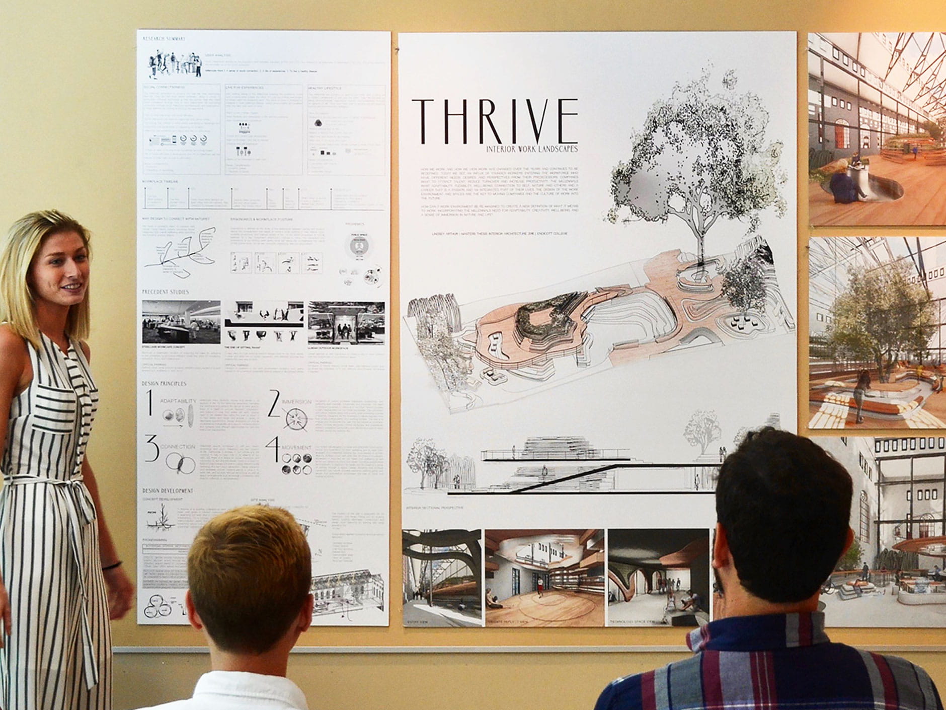 A student presents her Master of Arts In Interior Architecture 2018 Thesis 