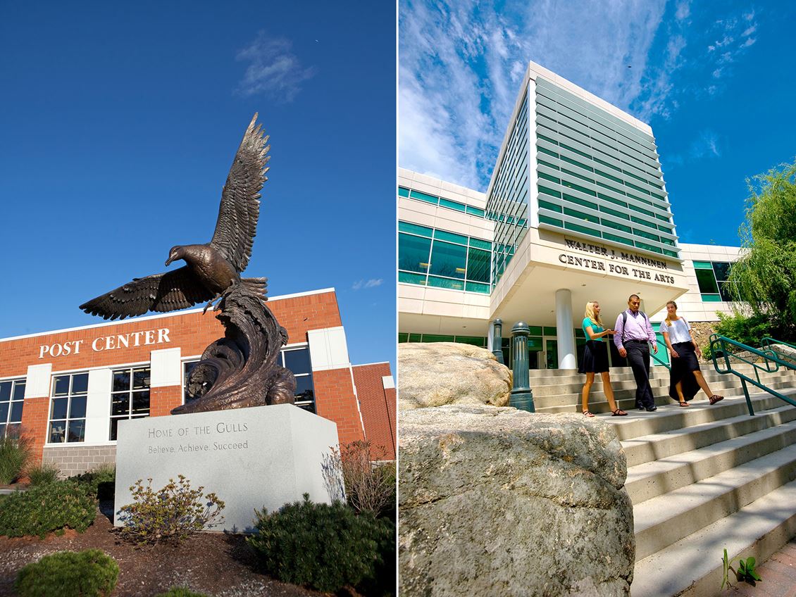 Split image of Post Center and Manninen Center