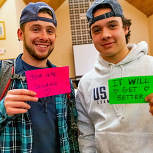 Students filled Bags of Hope with basic hygiene items