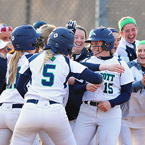 Olivia Odermatt '19 (No. 15) celebrates with teammates