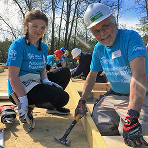 Ashlyn Young '21 at a Habitat for Humanity build