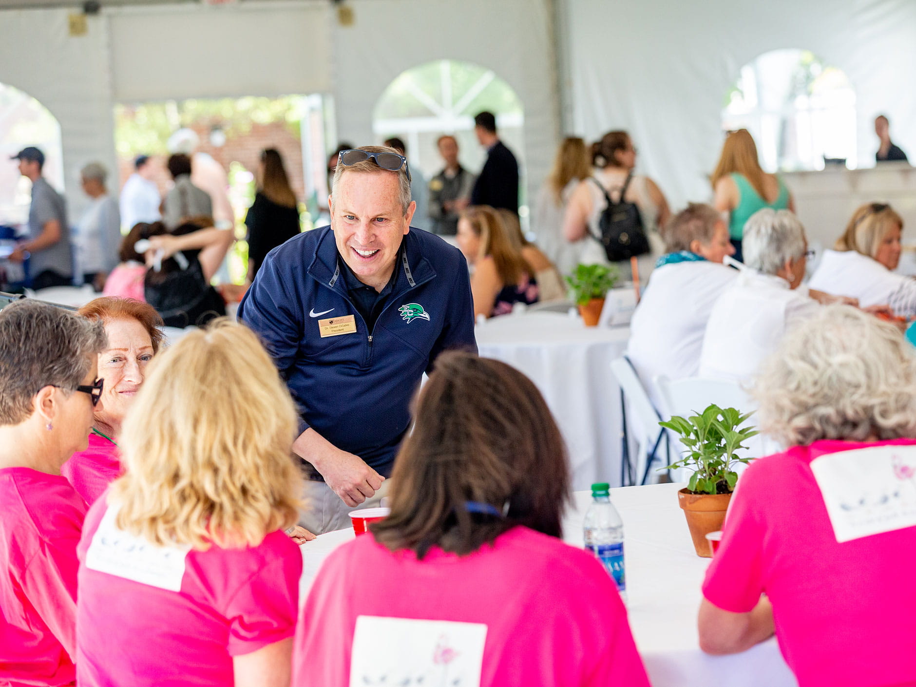 Dr. DiSalvo speaking with alumni at Reunion Weekend 2019