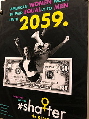 Poster of faculty-student research on gender inequality explored through visual design