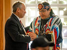 Veterans Day president of EC meets with speaker native American
