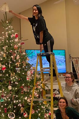 decorating christmas tree