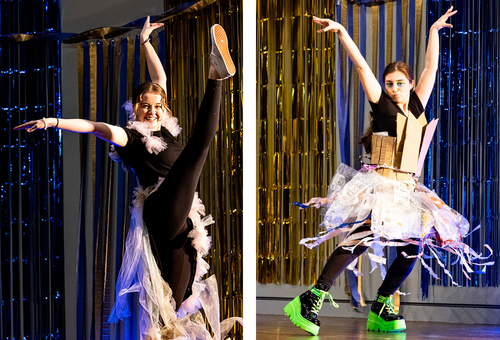 Students at the Endicott Fashion Show