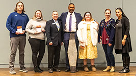 Winners of the Black History Month Expo with guest speaker and prominent attorney Eddie Jenkins