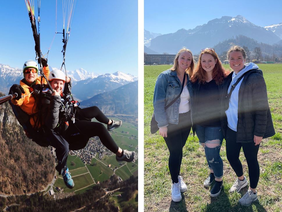 Caitlin Ryan paragliding in Interlaken, Switzerland