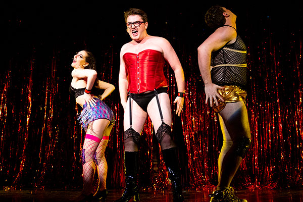 Nate Magoon '22 in Endicott's production of The Rocky Horror Show