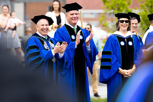 President Steven R. DiSalvo, Marty Walsh, and Melissa Hempstead '69