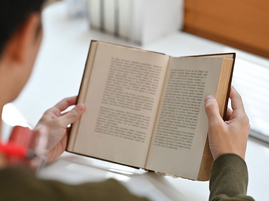 A person reading a book