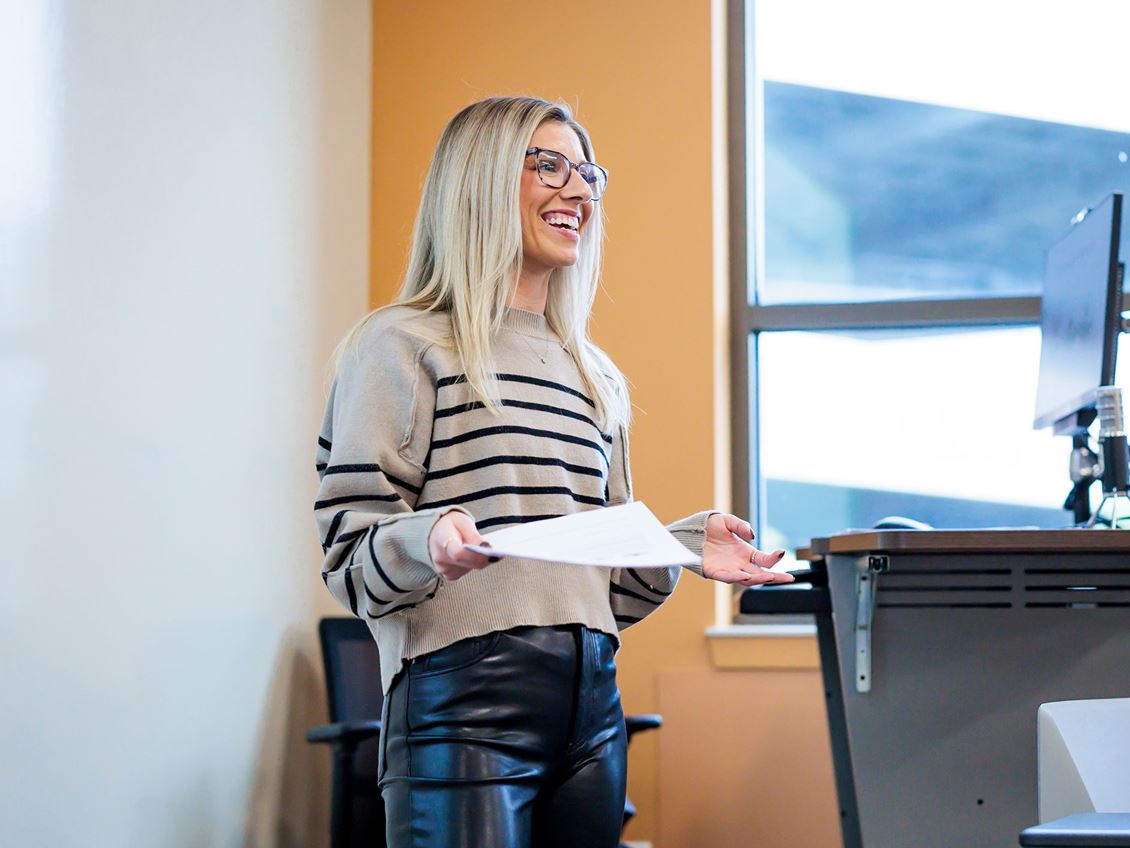 Ashley Appleby in the classroom