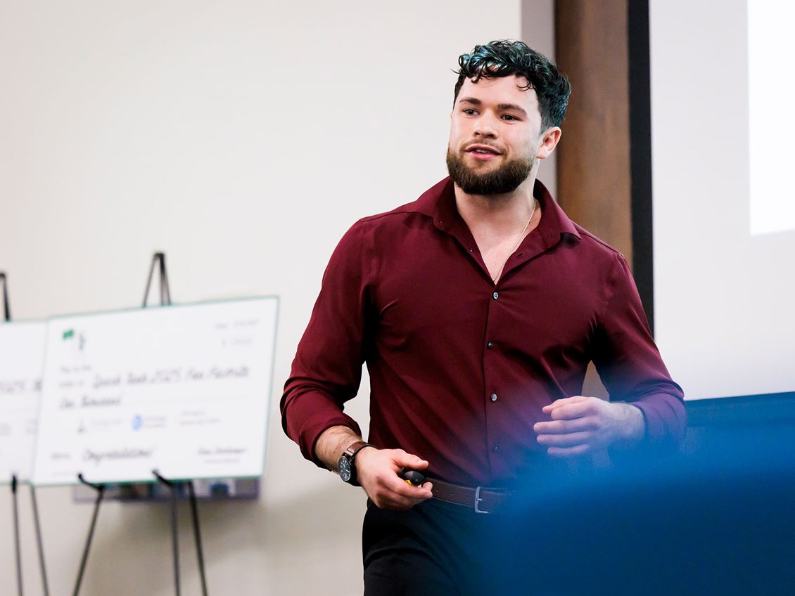 Endicott student at Spark Tank event