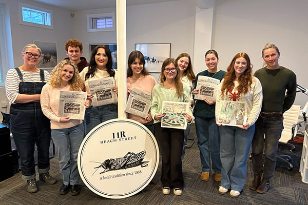 Endicott College student journalists Jewel Farrin ’25 and Olivia Cafarelli Manzi ’25, alongside faculty mentor Lara Salahi, received a New England Newspaper & Press Association award for their investigative series on Great Marsh restoration efforts.