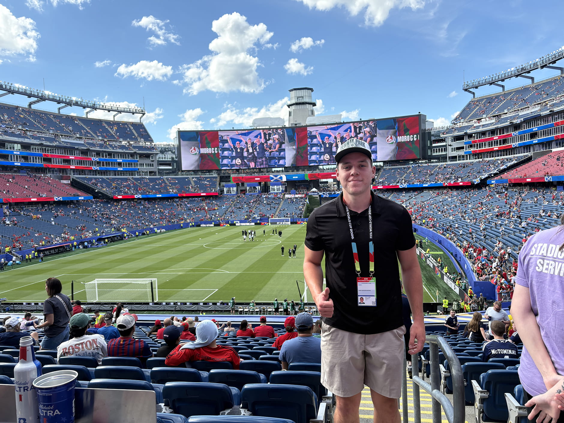 William Savage ’28 at the FIFA World Cup at Gillette Stadium