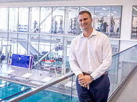 Jameson Pelkey at the St. John's Prep wellness center