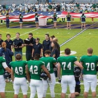 Football team at Hempstead Stadium