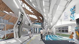 Architecture rendering hall