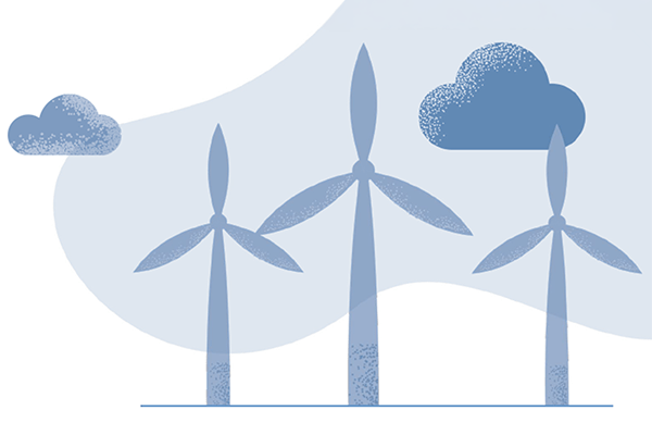 Sustainability infographic of windmills