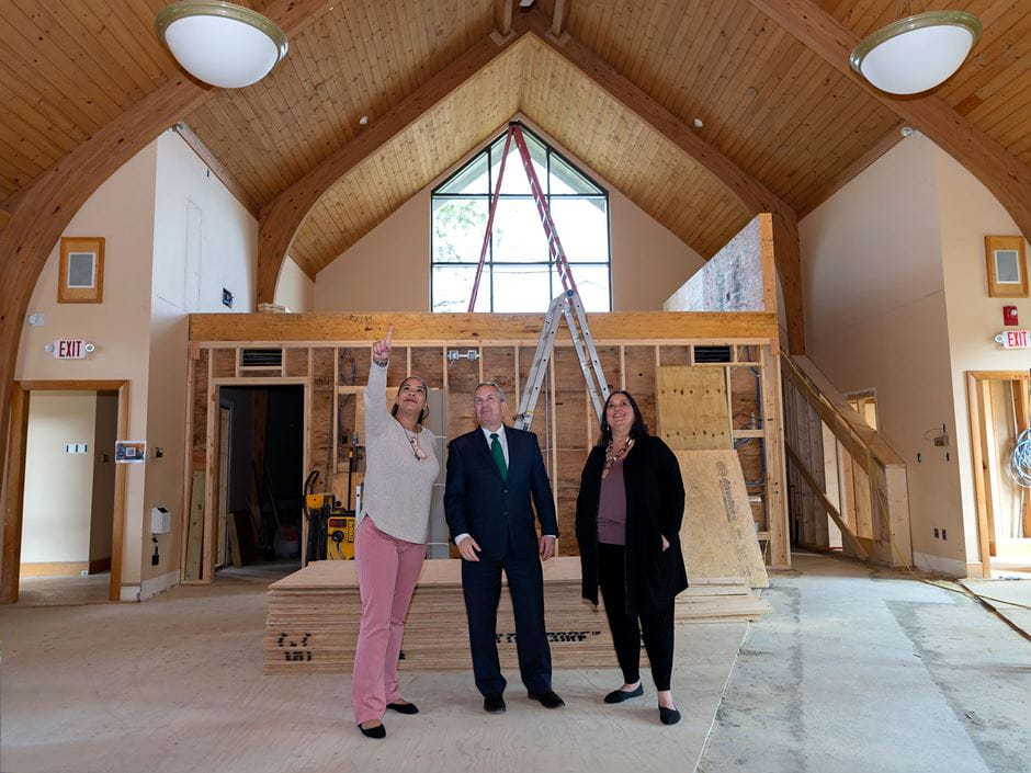 Brandi Johnson, President Steven R. DiSalvo, Ph.D., and Gail Cantor