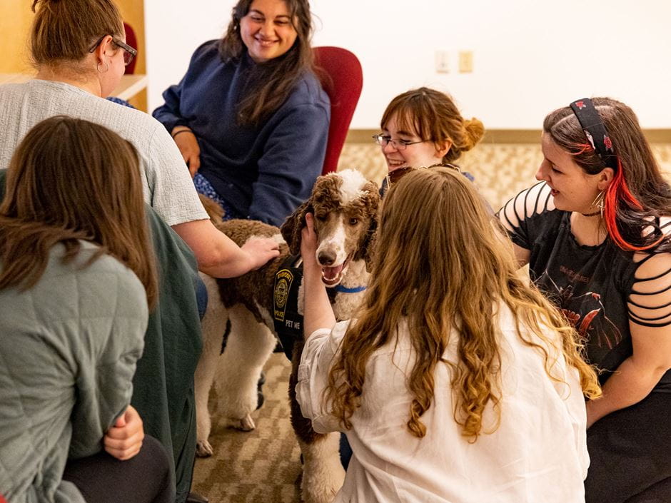 Gary with Endicott students