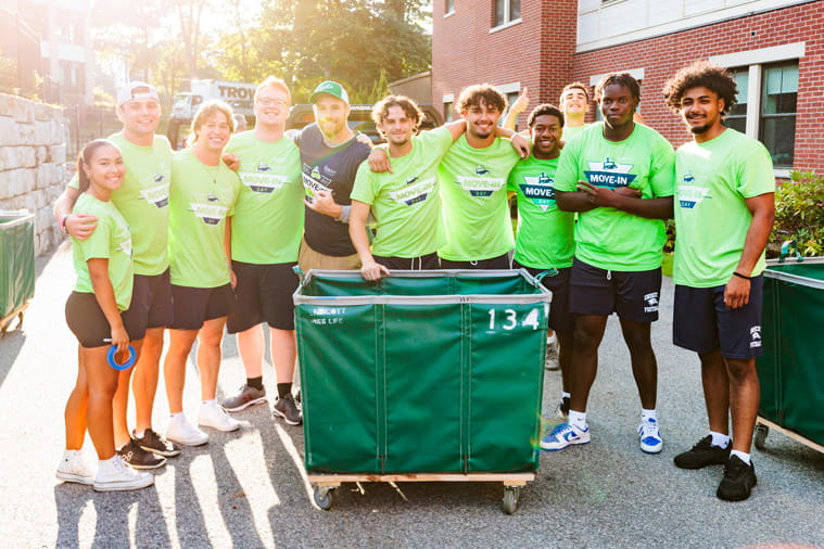 First-year students on Move-In Day 2024