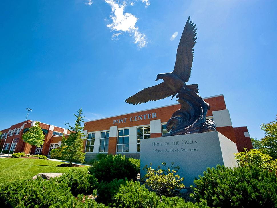 shot of post center on campus