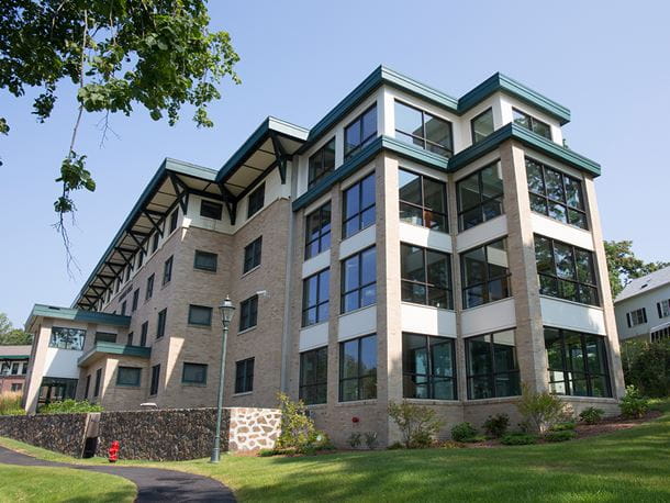 a view of the brindle hall