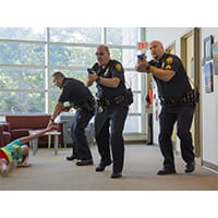 cops practicing an active shooter scenario