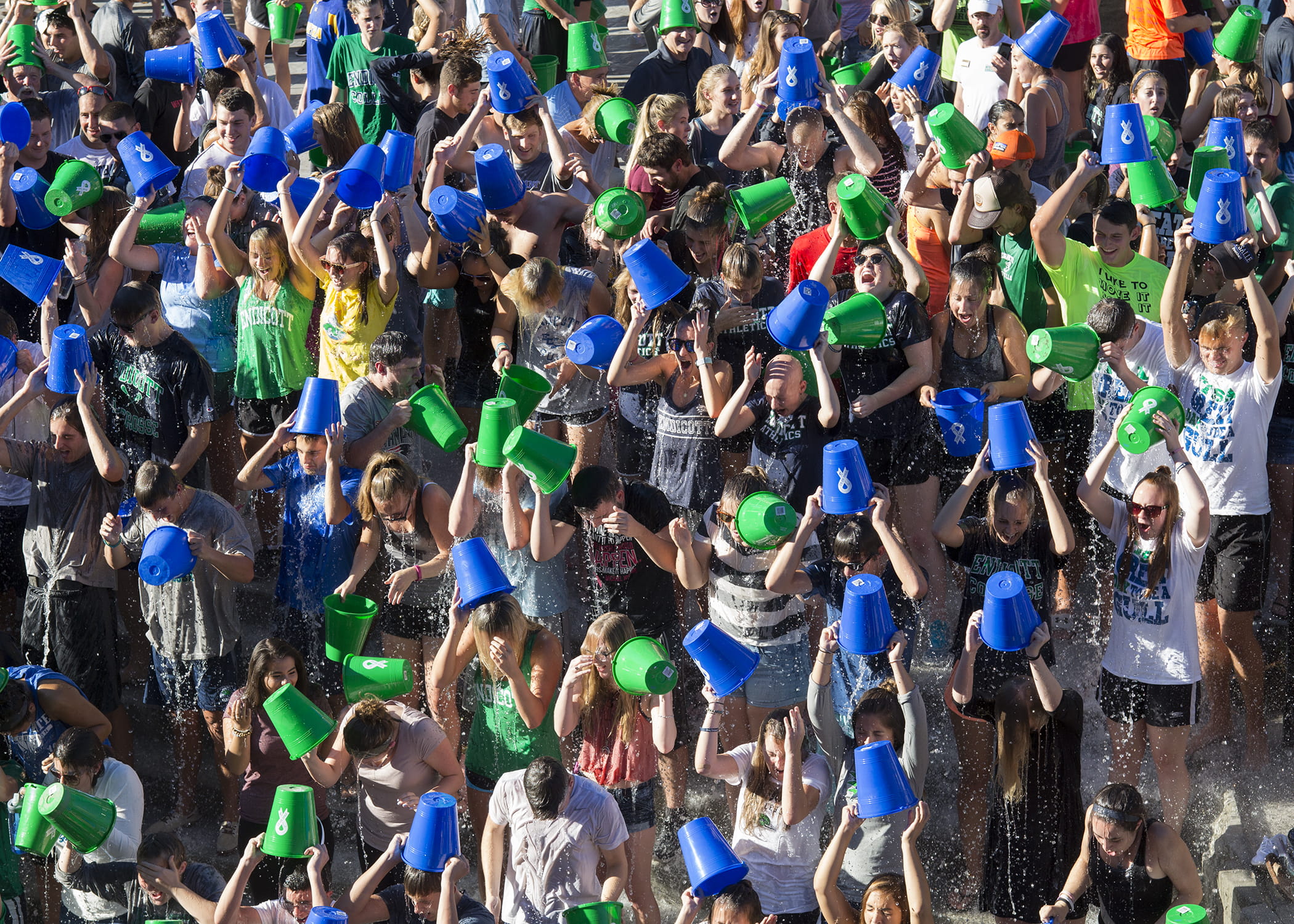 Students participate in Ice Bucket Challenge