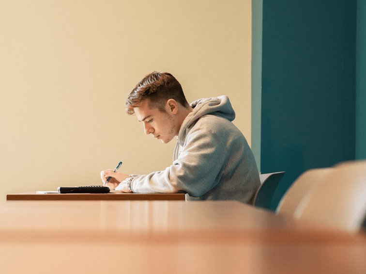 Student studying