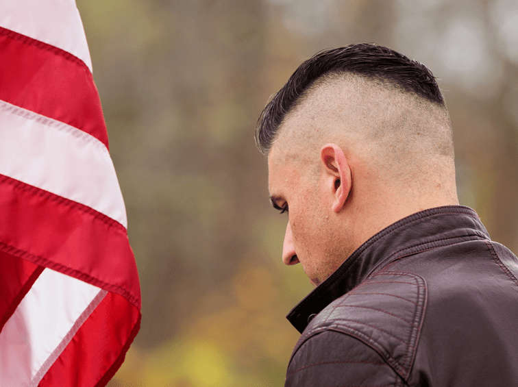 Student with US flag