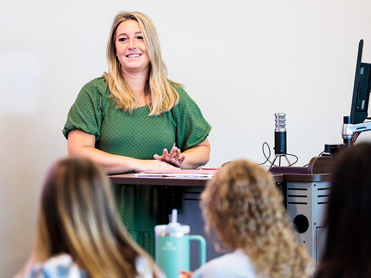 Endicott faculty member teaching class