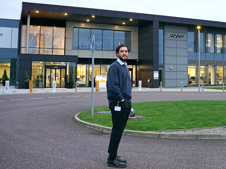 Endicott student at an international internship site
