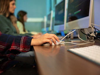 Students using computers