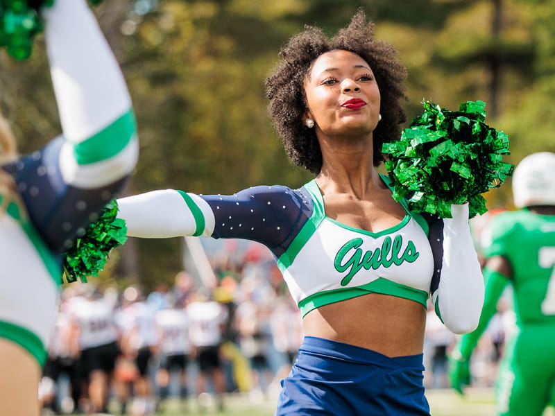 Cheerleader at homecoming game