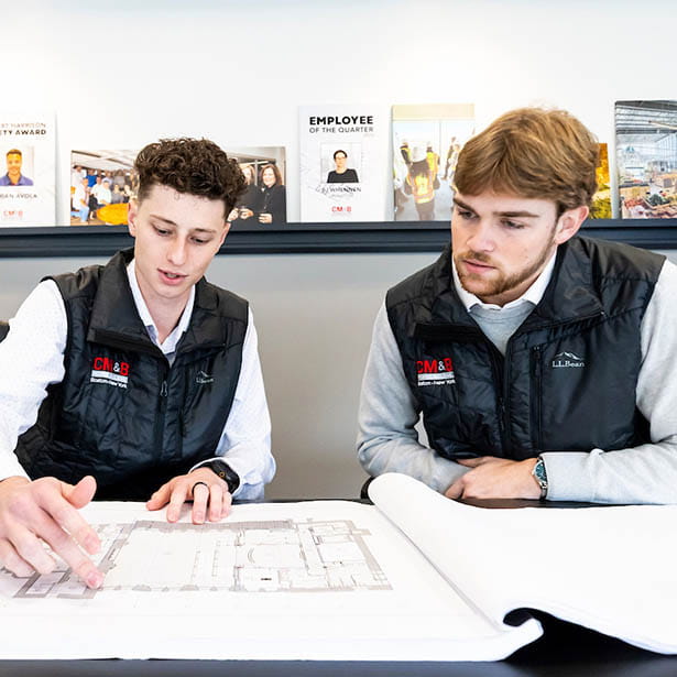 Students at an internship